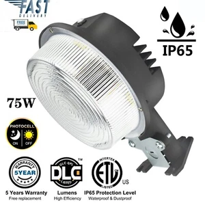 75W LED Barn Light, 7800 Lumen 5500K Daylight White Commercial Street Lighting - Picture 1 of 19