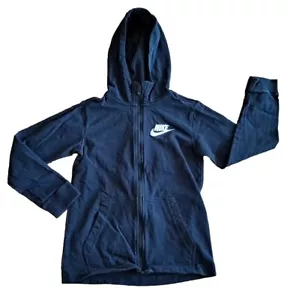 Nike Full Zip Running Athletic Hoodie Sweatshirt Jacket Girl's Size M Black EUC - Picture 1 of 5