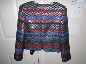 ALICE + OLIVIA JACKET - METALLIC DESIGN - GOLD, SILVER, RED, BLUE, BLACK SIZE S - Picture 1 of 2