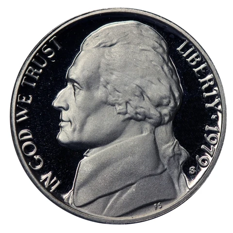 1979 S Jefferson Nickel Choice Cameo Proof type 2 (Clear S) Cover