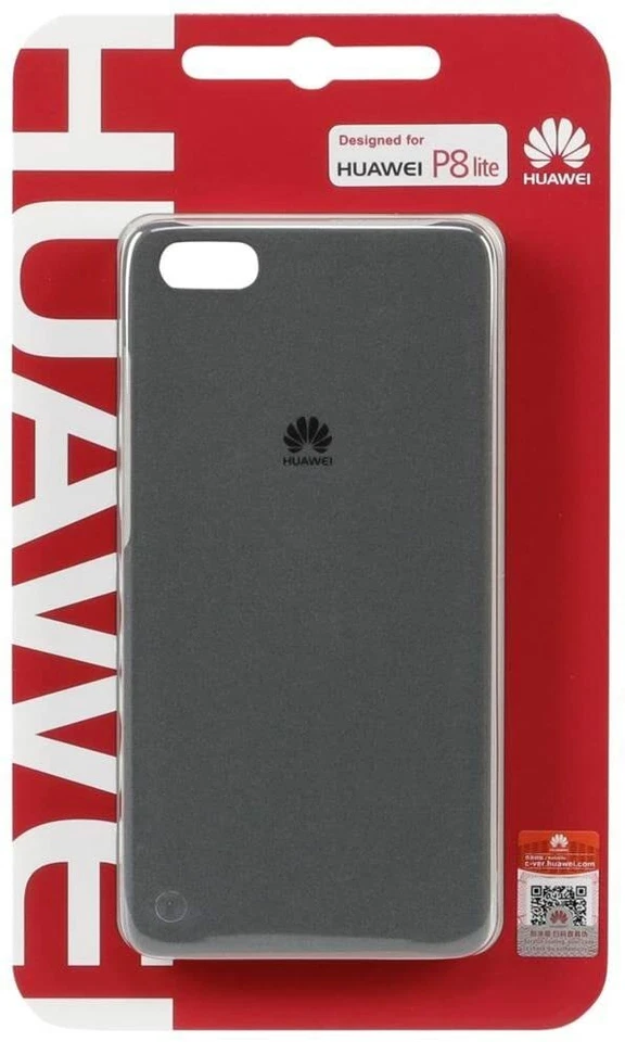CUSTODIA COVER HARD ORIGINALE HUAWEI P8 LITE CASE DARK GREY NERO ALE-L21 BLISTER - Immagine 1 di 1