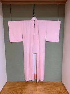 Japanese Vintage Kimono Komon Pink Flower - Picture 1 of 7