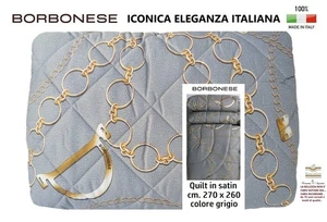 BORBONESE quilt copriletto coperta raso satin 100% cotone  matrimoniale - Picture 1 of 11