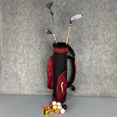 Nike Steel Jr. Junior Kids Driver Putter Mid PW RH Youth Golf Club Set w/ Bag - Image 1 of 4