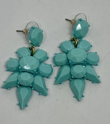 Conjunto de pendientes colgantes esmaltados con puntas de flores en racimo azul J Crew Foto 1 de 4