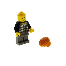 1x Lego Minifigure Harry Potter Ron Weasley Shirt Plaid Hair Orange 4727 hp032