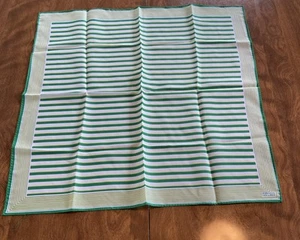 Vintage Robinson Golluber Green Striped Silk Blend Square Scarf - Picture 1 of 5