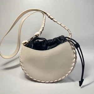Chloe Small Hobo Bag Off White Modern Craft Detail Round Silhouette Used - Picture 1 of 11