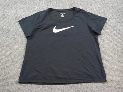 Camisa Nike Para Mujer 1X Negra Manga Corta Top Correr Gimnasio Camiseta Dri Fit Mezcla de Algodón Foto 1 de 4