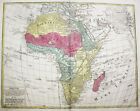 Africa Continent Card Map Delisle Prowler Copperplate Engraving