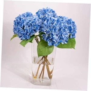 5PCS 18.5” Artificial Hydrangea Hydrangea Silk Flowers Bouquet Faux Type-blue - Picture 1 of 7