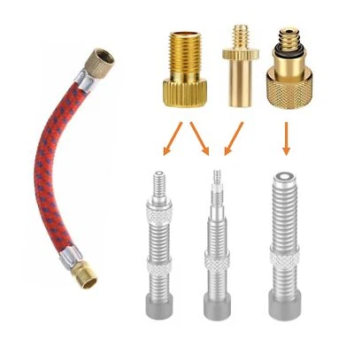 Fahrrad Ventiladapter Schrader Französisch SV Dunlop DV Sclaverand AV Autoventil - Bild 1 von 4