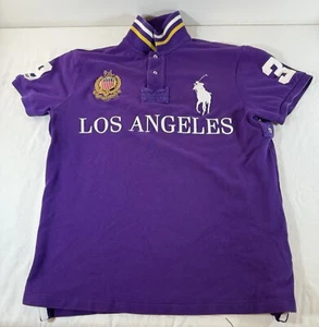 Glo Gang x Polo Ralph Lauren Polo Shirt Mens Large Purple Collared Short Sleeve - Picture 1 of 9
