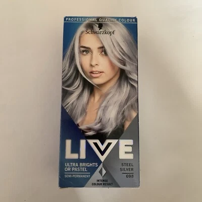 Schwarzkopf Live Ultra Brights or Pastel Semi Permanent  Hair Dye Steel Silver - Image 1 of 3