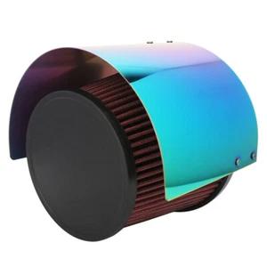 New 2.5-3.5" Universal Cone Stainless Steel Heat Shield Air Intake Filter Cover  - Picture 1 of 5