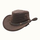 Cowboy Cowgirl Genuine Western Oilskin Hat Brown Color With Free Shipping