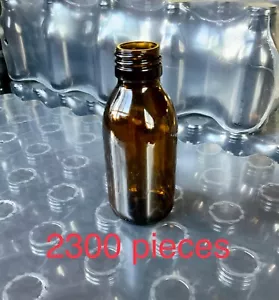 NEW Stoelzle-Union 125mL Amber Glass Pharmaceutical Syrup Bottles 2,300 Pcs - Picture 1 of 5