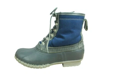 LL Bean Para Hombre Azul Lona 8" Cordones Piel de Oveja Forrado Tobillo Pato Botas Talla 9 M Foto 1 de 4