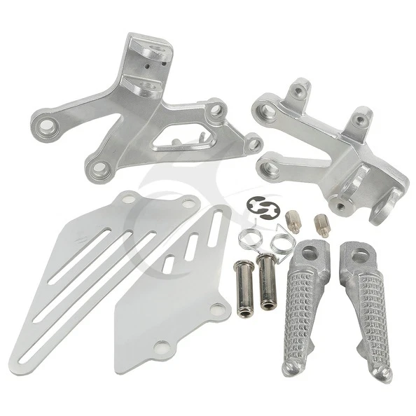 Silver Front Foot pegs Footrests Bracket Fit For Kawasaki Ninja ZX12R 2002-2005 - Изображение 1 из 4