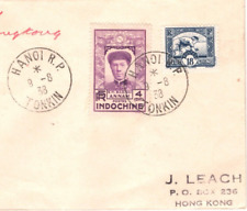 INDOCHINA-HONG KONG Air Mail 1938 Cover FIRST FLIGHT Hanoi Superb CDS KA820