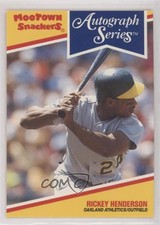 1992 Mootown Snackers Auto Series Food Issue No Coupon Rickey Henderson #19 HOF