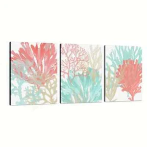 3pcs Coral & Mint Painting Canvas Unframed - Imagen 1 de 9