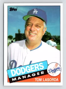 1985 Topps Card, #601 Tom Lasorda Hall of Fame, Los Angeles Dodgers Checklist - Picture 1 of 3