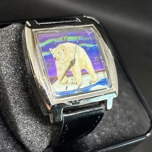 Salvador Kitti  Quartz Ladies Polar Bear Watch black Strap In Tin - Picture 1 of 15