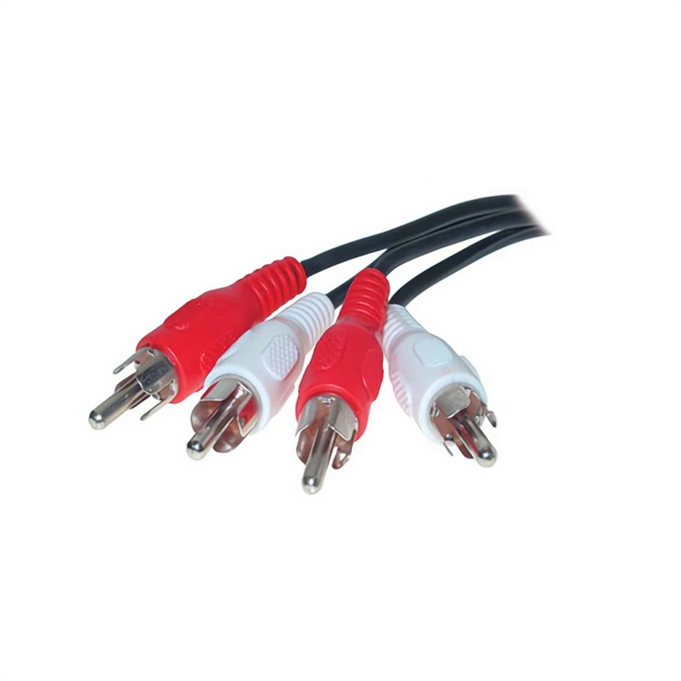 Cinchkabel Audio Stereo 2 Stecker flexibel schwarz RCA St. rot weiß 50cm - 15m - Bild 1 von 1