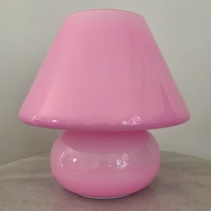 Pink Mushroom Lamp, Murano Style Glass Lamp, Desk Lamp - Picture 1 of 6