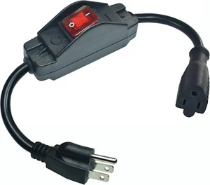 3-poliges Verlängerungskabel mit Ein-/Ausschalter wasserdicht 14 AWG Schwerlast Strom - USA - Bild 1 von 6