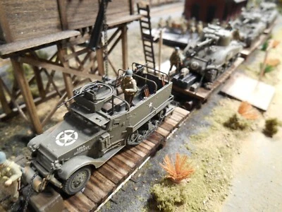 HO Roco Minitanks Patton's 3rd Army Train Railway 4 Cars #A1933 Custom Detailed - Image 1 of 4