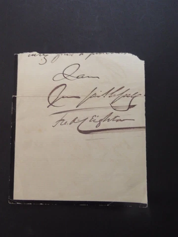 Signed part letter Frederic Leighton artist sculptor regarding a bust relief Cover