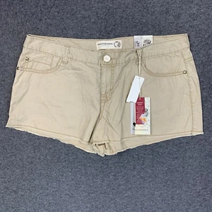 Inked Faded Shorts 14P NWT (35X2) Womens Khaki Hot Pants Mid Rise Beige - Picture 1 of 11