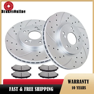 Rotores de freno delanteros pastillas de freno aptos para frenos perforados ranurados Acura TSX 2004-2010 Foto 1 de 4