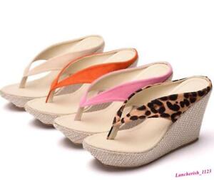 Flip Flop Women's Wedge Heel Slipper Platform Sandals Thong Mules Summer Fashion
