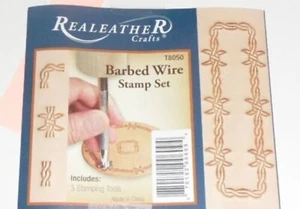 Leather Stamping 3 BARBED WIRE STAMPING Tools Set - Foto 1 di 3