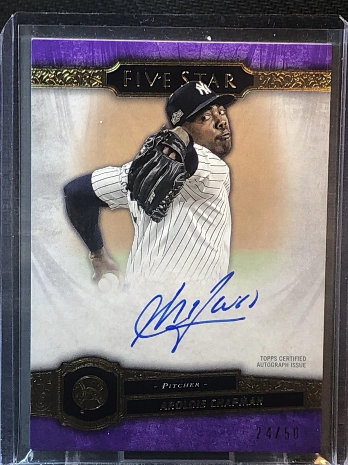 2021 Topps Five Star Autograph Purple Aroldis Chapman #24/50