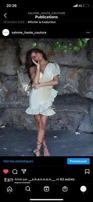 robe de soirée courte taille 36/38 Salome haute couture  - Photo 1/2