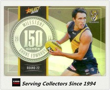 2015 AFL Champions Milestone Holofoil Card MG74 Shane Edwards (Richmond)