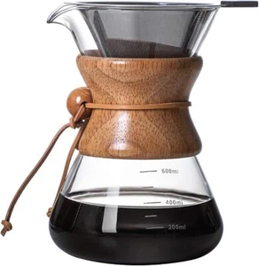 Pour Over Coffee Maker with Reusable Stainless Steel Circular - 600ML/20OZ - Picture 1 of 8