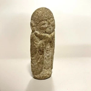Antike japanische Stein Jizo Statue - 9 cm Wächter Bodhisattva Figur - Bild 1 von 7