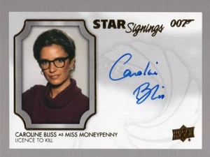 CAROLINE BLISS AS MISS MONEYPENNY 2020 UPPER DECK JAMES BOND STAR SIGNINGS AUTO - Bild 1 von 2