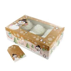Caja de Cupcakes 6/12 y Etiqueta de Regalo - Muñeco de Nieve - Pack de 20 - Imagen 1 de 1