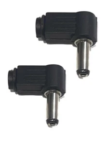 2X 2.1mm x 5.5mm Male Plug Right Angle L Jack DC Power Tip Connector 9mm length - Picture 1 of 1