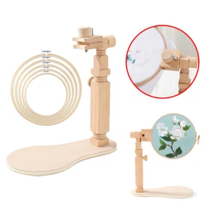 Embroidery Lap Stand Adjustable Cross Stitch Stand Rack With Hoop Set Needlework - Picture 1 of 12