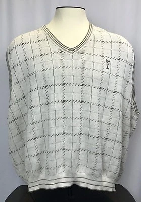 Suéter Chaleco 100% Algodón Pullover Preppy Cypress Links Para Hombres Beige XL Foto 1 de 4