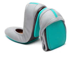 TIEKS by Gavrieli Leather Women's Flat Ballet Sz US 10 - Cool Grey - Picture 1 of 10