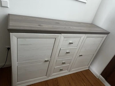 weiße Kommode in Holzoptik - Bild 1 von 3