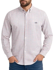GANT Mens Regular Classic Poplin Micro Check Shirt Plumped Red - Picture 1 of 7